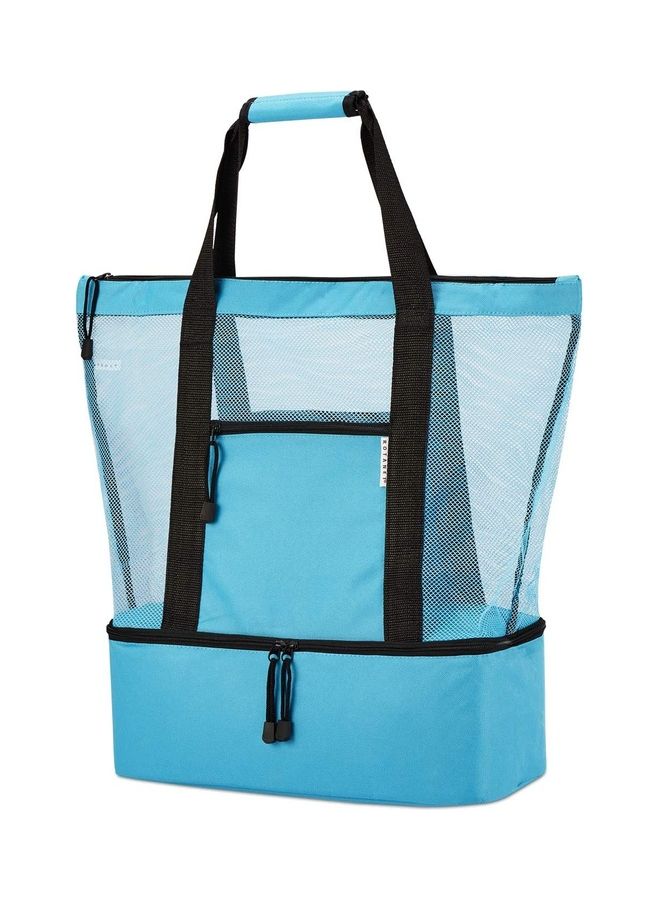 NIBEMINENT Mesh Beach Picnic Bag With Insulated Cooler Compartment - Image 1