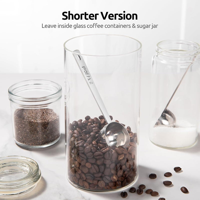 U-Taste Matte anti slip finish 18/8 Stainless Steel Coffee Scoop: 10.8cm Long Handle Coffee Measuring Spoon Scooper, Metal Scale Spoon for Ground Coffee, Bean, Espresso, Sugar, Powder in Container (2Tbsp/30ml, Silver) Globally popular universal design - Image 5
