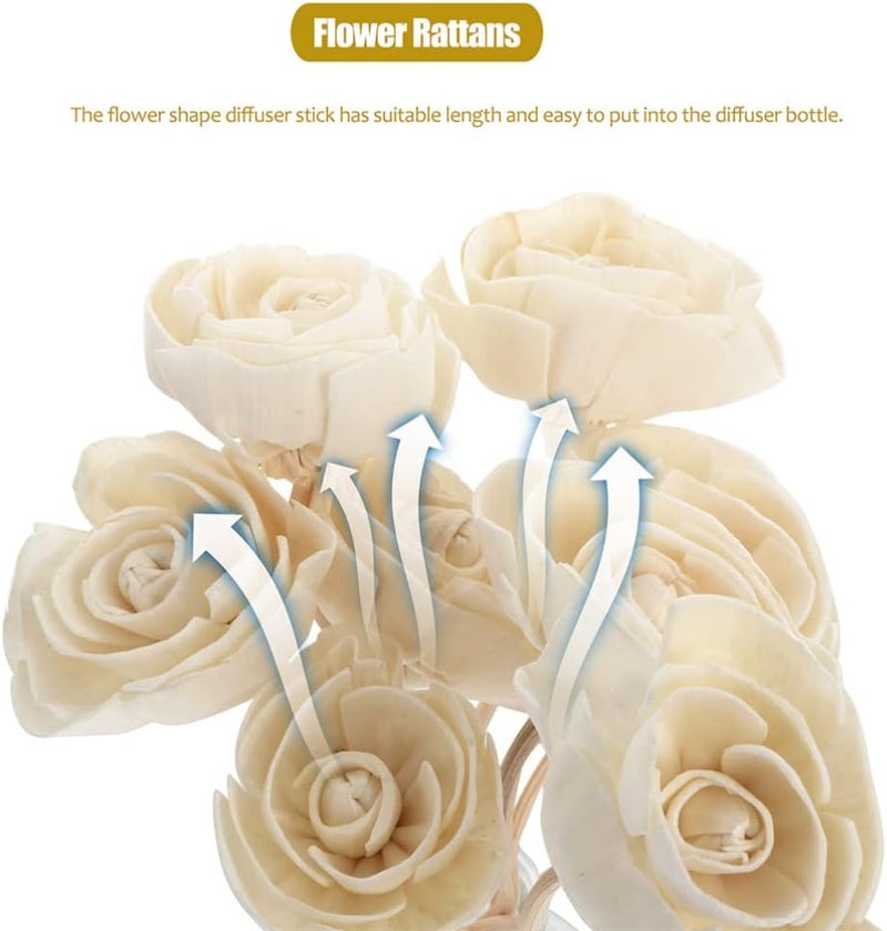 woobles 10PCS Rattan Diffuser Sticks for Oil Aroma Diffuser Replacement, Flower Reed Diffuser Sticks (White 2) 10 - Image 4