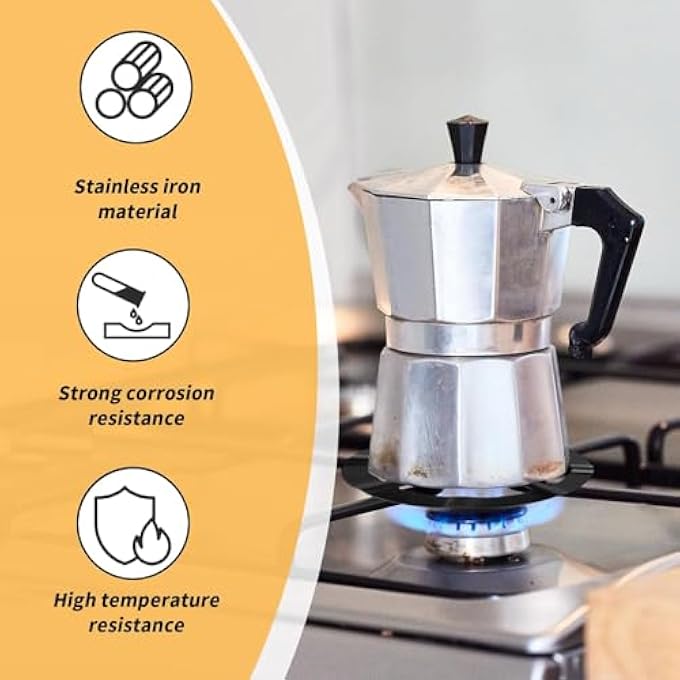 كيلا حامل عمل من الحديد الزهر، حامل حلقي مخفض عالي التحمل، قاعدة حامل ثلاثي القوائم لقهوة موكا إكسبريسو، موسّع لأواني القهوة، الأواني، المقالي، حوامل ثلاثية متعددة الوظائف، لوازم المطبخ، الملحقات - Image 4