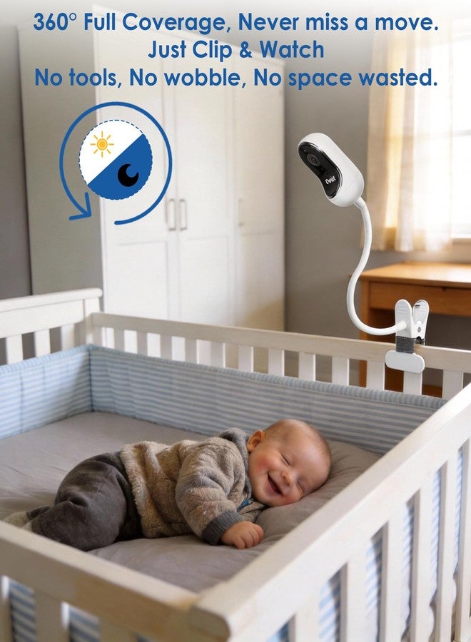 Huafly Baby Monitor Clip Mount Flexible Baby Monitor Stand 15.7 inches for HelloBaby HB65/Owlet/Arlo/EufyCam and Baby Camera with 1/4 Screw Hole Without Tools or Wall Damage - Image 5