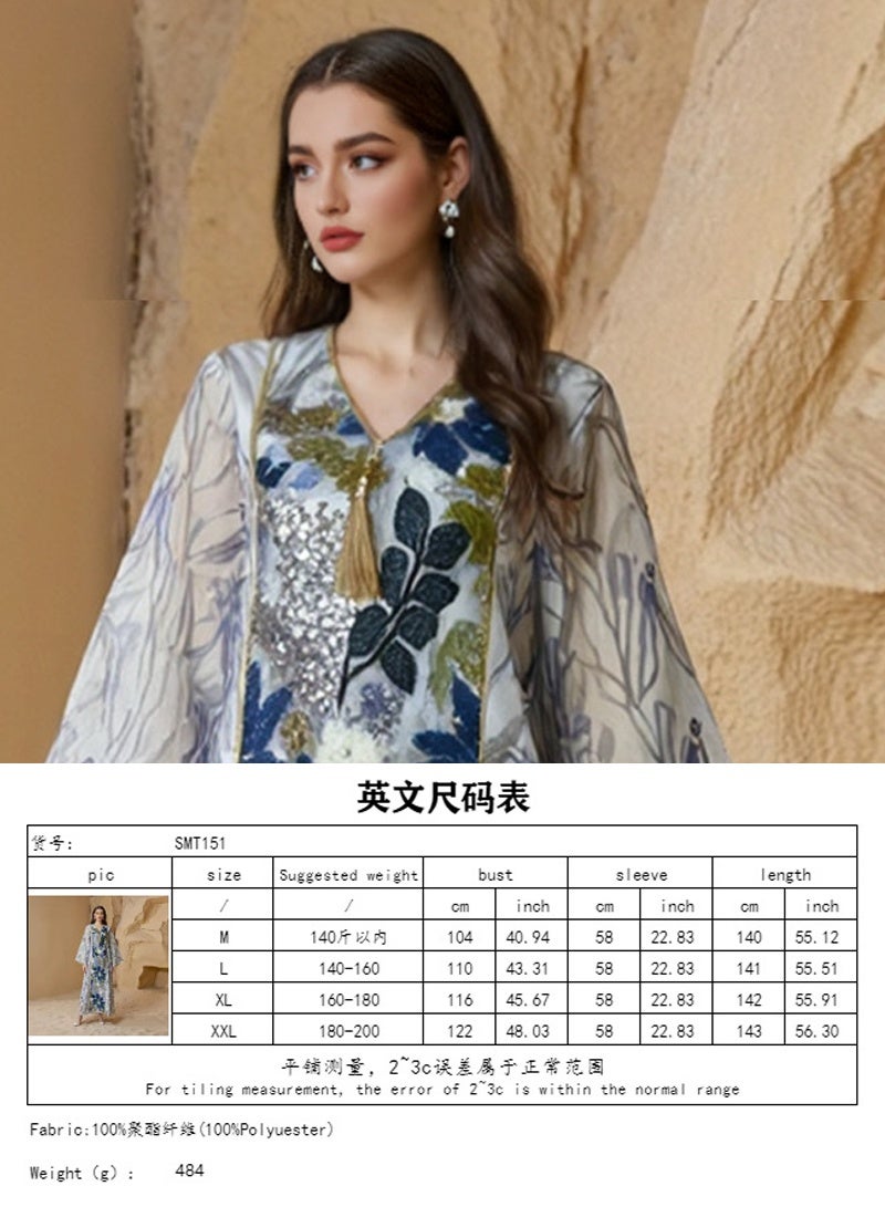 جيوان النساء أبايا المسلمين الصلاة فستان مطرزة الأكمام الكاردجان كفتان الإسلامي دبي رداء عارضي متواضع أبايا فستان - Image 4