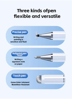 Generic 3 in 1 Touch Screen Stylus, High Performance Pen for All Tablet/Touch Devices (White)  - Image 2