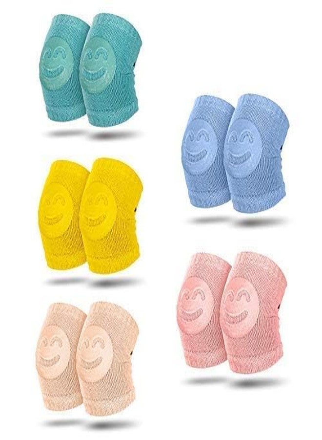 ZURITY STORE 2 Pair Baby Smiley Knee Pads, Anti-Slip Padded Stretchable Elastic, Baby Leg Warmer Kneecap Protector for Kids, Safety Pads for Kids, (Multicolor) - Image 3