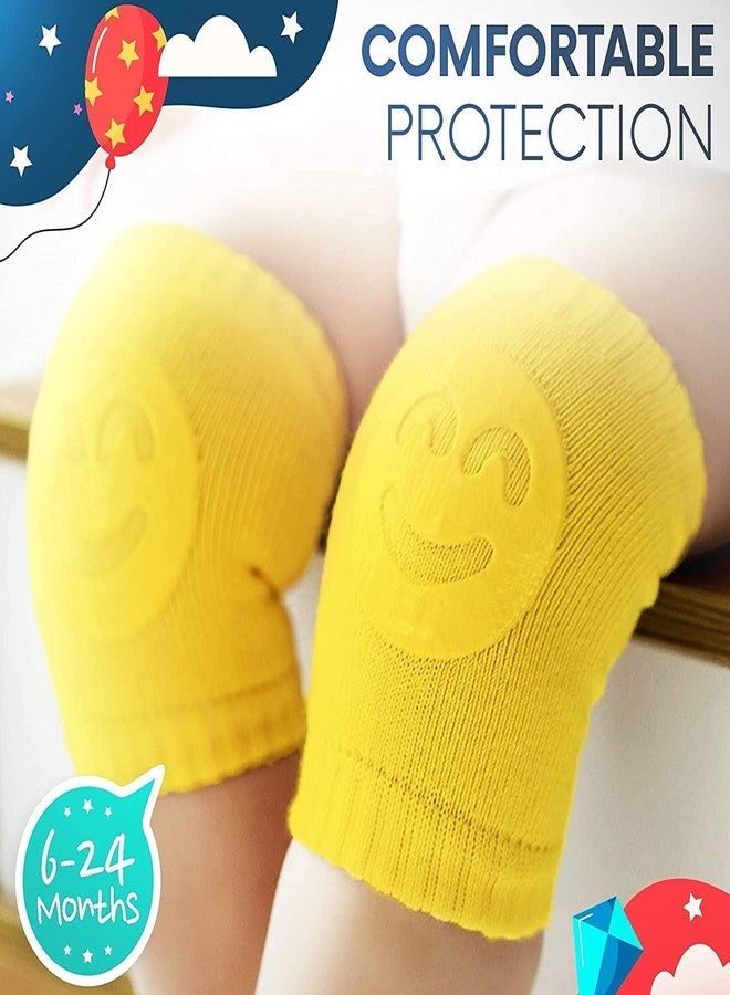 ZURITY STORE 2 Pair Baby Smiley Knee Pads, Anti-Slip Padded Stretchable Elastic, Baby Leg Warmer Kneecap Protector for Kids, Safety Pads for Kids, (Multicolor) - Image 5