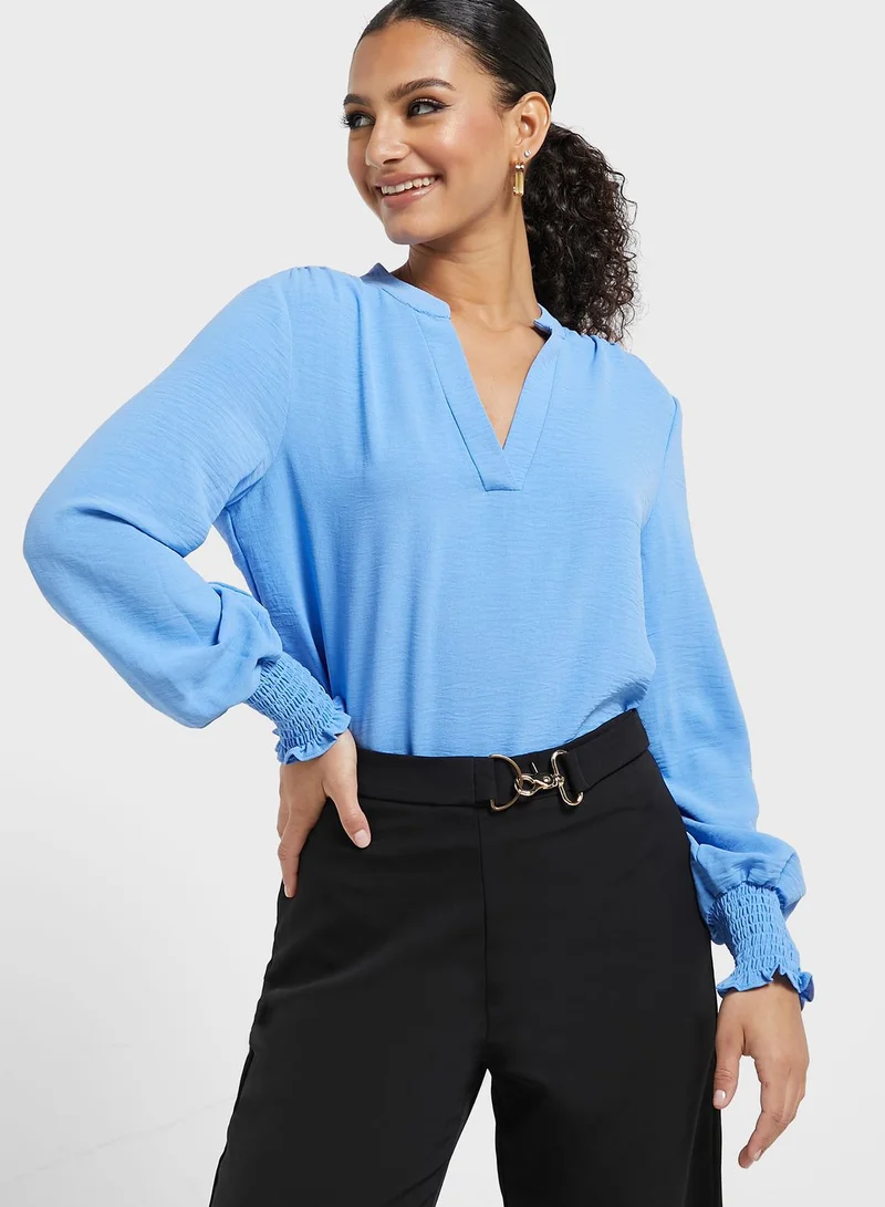ONLY V-Neck Puff Sleeve Top