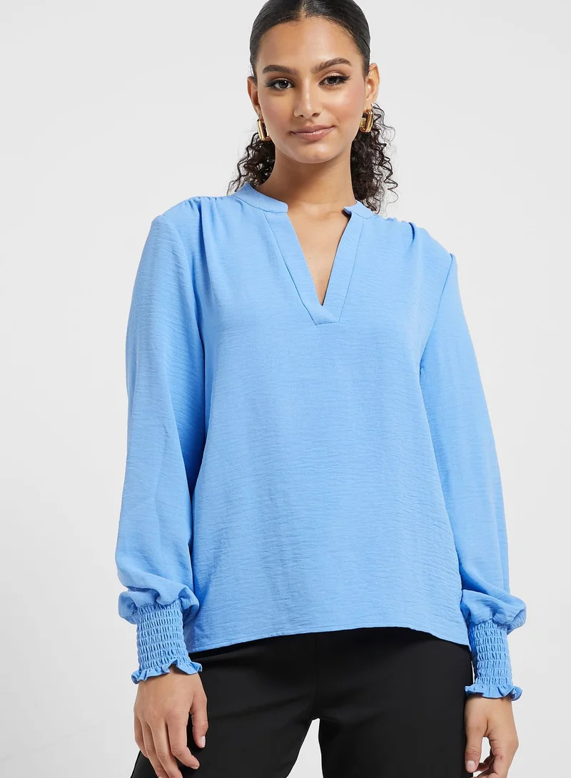ONLY V-Neck Puff Sleeve Top