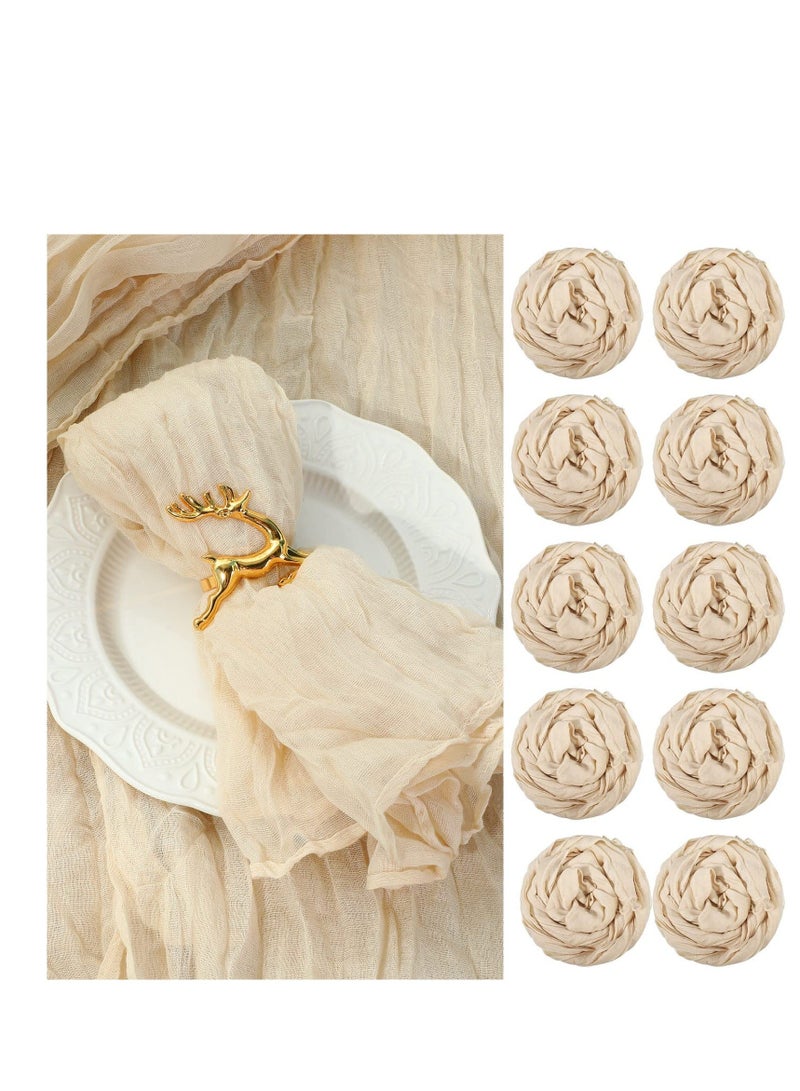 NIBEMINENT 10 Pieces Gauze Cheesecloth Napkins, Wrinkled Dinner 19.7 x Inch Table Napkins Decorative Cloth for Home Wedding Parties Decoration Family Everyday Use - Image 1