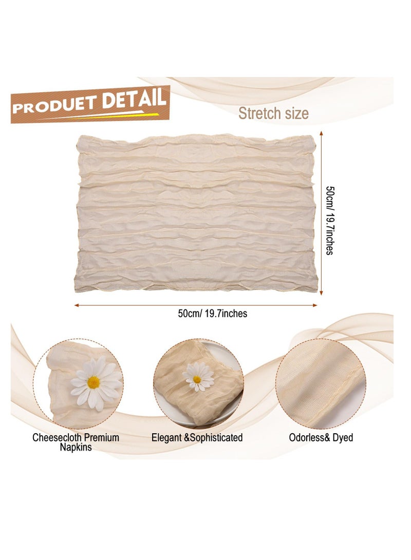 NIBEMINENT 10 Pieces Gauze Cheesecloth Napkins, Wrinkled Dinner 19.7 x Inch Table Napkins Decorative Cloth for Home Wedding Parties Decoration Family Everyday Use - Image 2