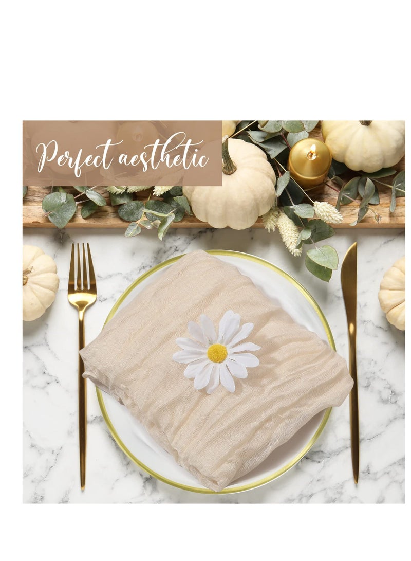 NIBEMINENT 10 Pieces Gauze Cheesecloth Napkins, Wrinkled Dinner 19.7 x Inch Table Napkins Decorative Cloth for Home Wedding Parties Decoration Family Everyday Use - Image 5