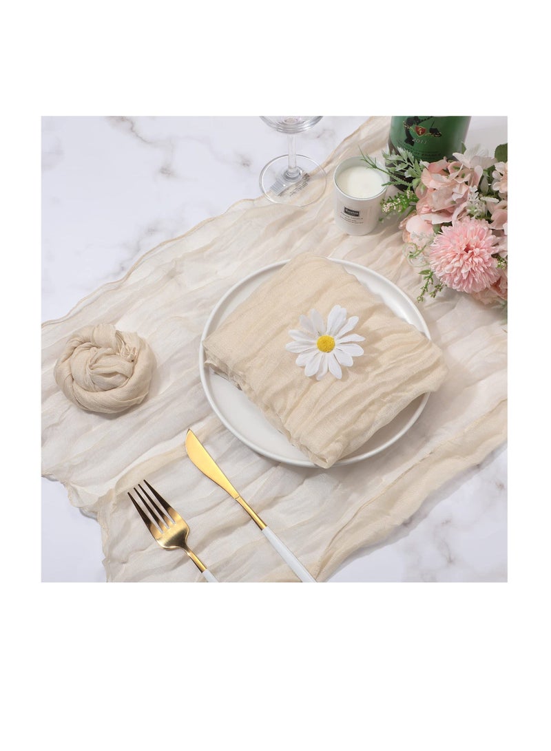 NIBEMINENT 10 Pieces Gauze Cheesecloth Napkins, Wrinkled Dinner 19.7 x Inch Table Napkins Decorative Cloth for Home Wedding Parties Decoration Family Everyday Use - Image 3
