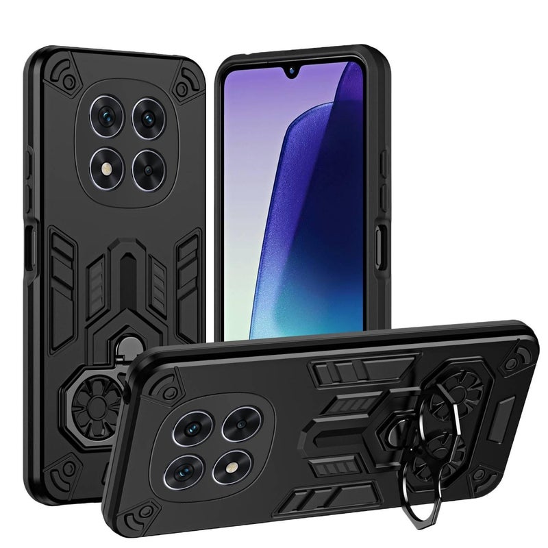غطاء واقي، أسود، حامل قائم، لـ Redmi Note 14 Pro بوظيفة حامل باللون الأسود عملي للاستخدام المتكرر خفيف الحمل للاستخدام الداخلي - Image 2