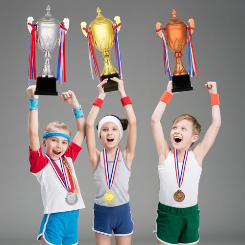 Dorhui Award Trophy 16.5 Inch Large Winner Trophy Cup and Award Medal with Ribbon for Kids and Adults for Sports, Competitions, Tournaments (Bronze) - Image 5