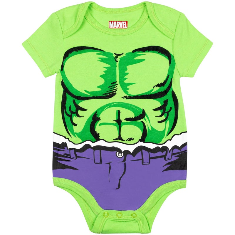Marvel Baby Boys' 5 Pack Bodysuits - The Hulk, Spiderman, Iron Man and Captain America Multi 3-6 Months - Image 2