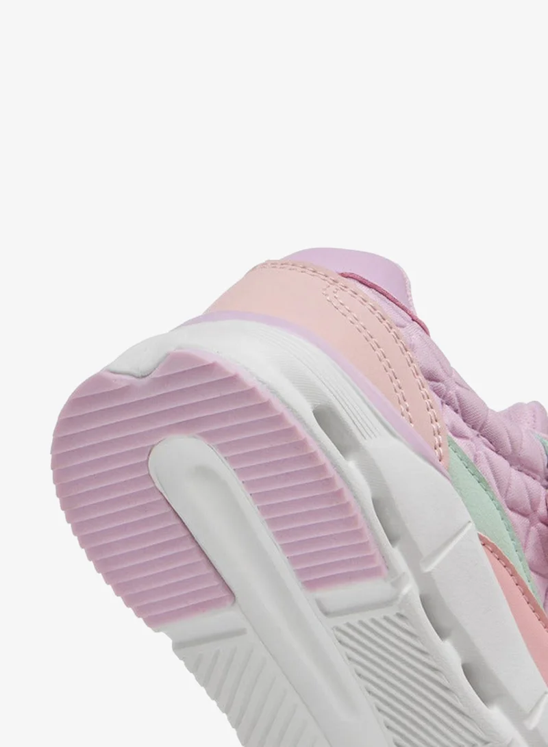 Little Missy pink Girls Panelled Sneakers with Hook and Loop Closure for Women | Best Price UAE