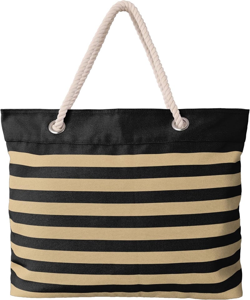 FOCO NFL Team Logo Nautical Stripe Tote Beach Bag - Image 3