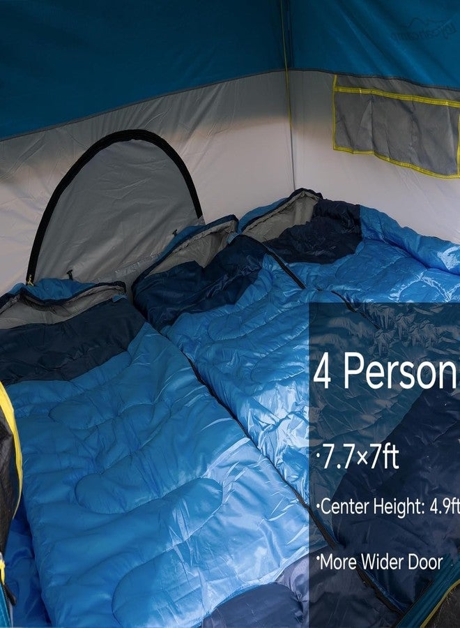 LOYEAHCAMP Tents 4 Person Camping Tent, Easy Setup Waterproof Family Tents for Camping, Portable Dome Tent for Outdoor Camping with Rainfly, Carry Bag Deepblue - Image 3