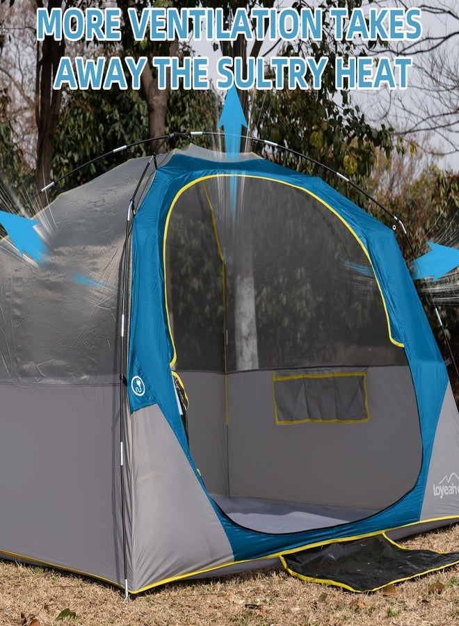 LOYEAHCAMP Tents 4 Person Camping Tent, Easy Setup Waterproof Family Tents for Camping, Portable Dome Tent for Outdoor Camping with Rainfly, Carry Bag Deepblue - Image 5
