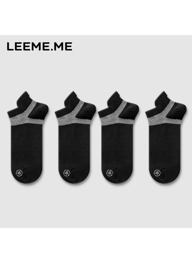 Leeme.me Li Mi Men's Socks, Spring And Summer Odor-resistant Men's Socks, Breathable Men's Short Socks, 4 Black/gray - Image 1