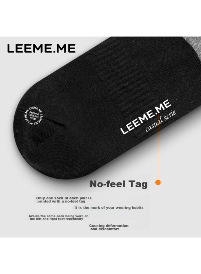 Leeme.me Li Mi Men's Socks, Spring And Summer Odor-resistant Men's Socks, Breathable Men's Short Socks, 4 Black/gray - Image 3