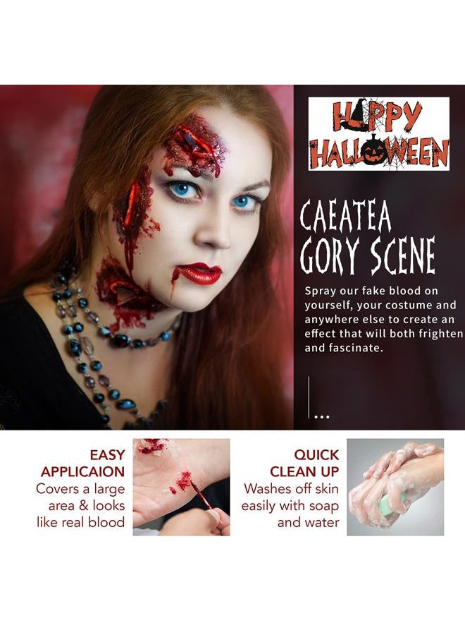 BEUSELF DE'LANCI Edible Fake Blood Gel, Realistic Sfx Fake Blood Makeup Kit, Washable Fake Blood for Clothes Mouth Eyes, Special Effects Makeup Kit for Vampire Zombie Halloween Fake Blood Makeup- 60g(2.12 Oz) - Image 3