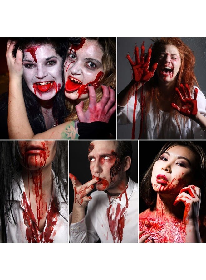 BEUSELF DE'LANCI Edible Fake Blood Gel, Realistic Sfx Fake Blood Makeup Kit, Washable Fake Blood for Clothes Mouth Eyes, Special Effects Makeup Kit for Vampire Zombie Halloween Fake Blood Makeup- 60g(2.12 Oz) - Image 5