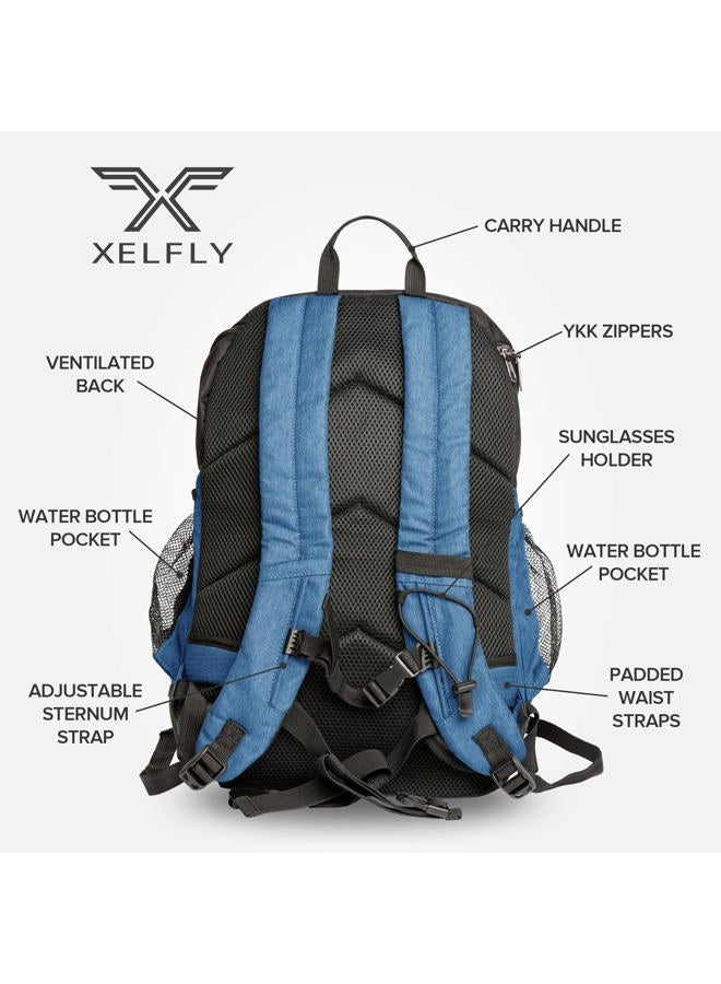 Xelfly Basketball Backpack with Ball Compartment – Sports Equipment Bag for Soccer Ball, Volleyball, Gym, Outdoor, Travel, Team – 2 Bottle Pockets, Includes Laundry or Shoe Bag – 25L (Blue) - Image 2