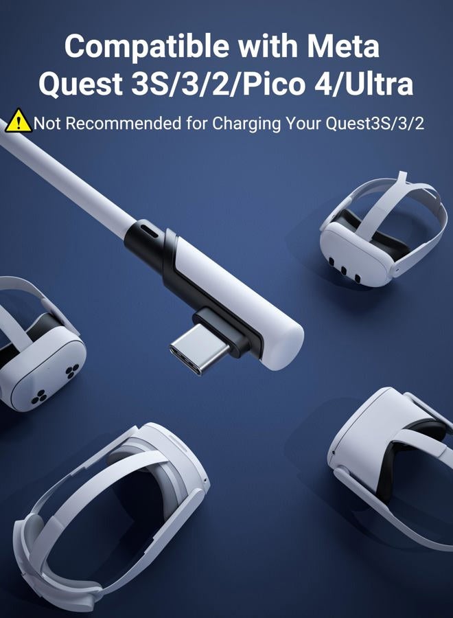 Syntech كابل ربط بطول 5 أمتار متوافق مع Oculus/Meta Quest 3/Meta Quest 3S وQuest2/Pro/Pico 4/Ultra، لنقل البيانات بسرعة عالية، كابل ربط USB 3.0 إلى USB C لسماعة VR - Image 2