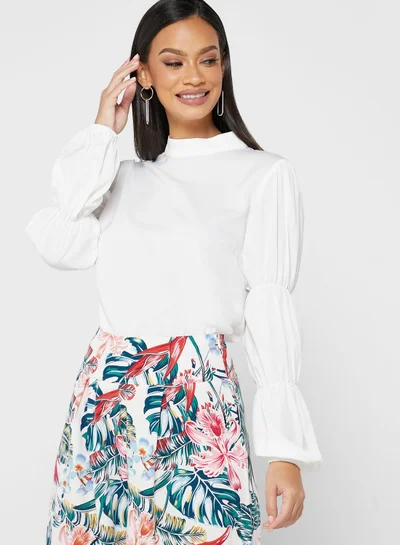 ELLA Rouched Sleeve Top