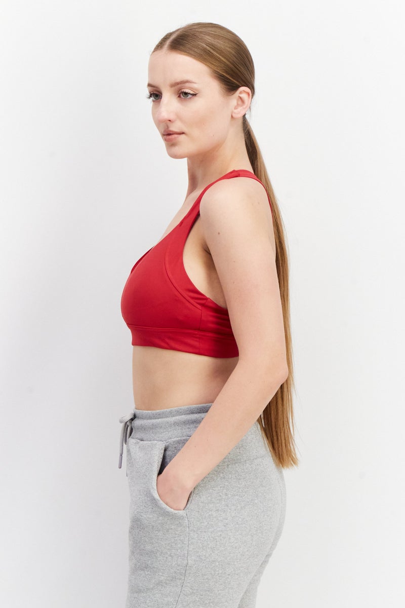 PUMA Women Padded Training Sport Bra, Red - Image 2