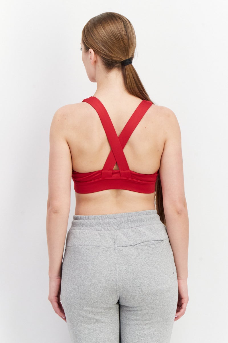 PUMA Women Padded Training Sport Bra, Red - Image 3