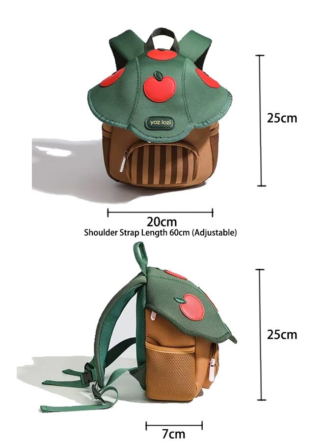 Cute Mushroom Backpack for Kids,Mini Travel Bag for 1-6 Years,Perfect Kindergarten Gift，Suitable for children 60-130cm tall（green） - Image 4