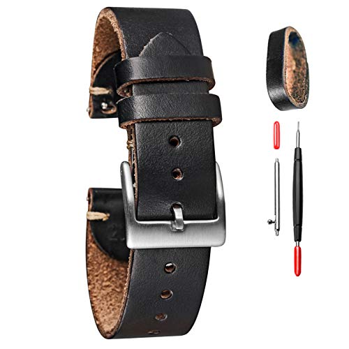 TORBOLLO Soft Horween Leather Watch Strap for Women, 19mm Leather Watch Bands, Quick Release Handmade Soft Vintage Replacement - Image 1