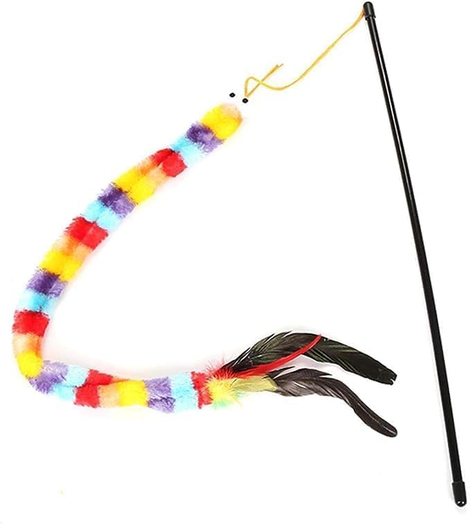 Interactive Cat Toy Colorful Wand with Feather for Cats - Image 4
