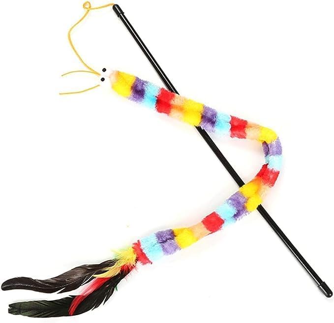 Interactive Cat Toy Colorful Wand with Feather for Cats - Image 5