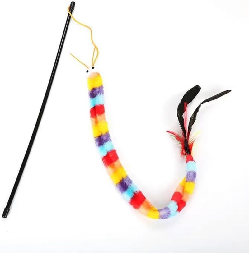 Interactive Cat Toy Colorful Wand with Feather for Cats - Image 2
