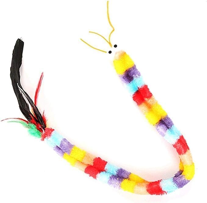 Interactive Cat Toy Colorful Wand with Feather for Cats - Image 3
