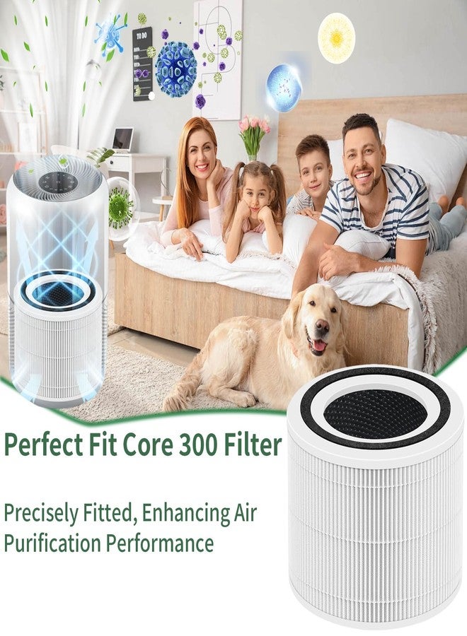 Demiwise فلتر بديل لجهاز تنقية الهواء ليفويت Core 300-P و Core 300S-P، عبوة واحدة، فلتر بديل HEPA حقيقي H13 ثلاثي الوظائف، مقارنةً بالجزء رقم Core 300-RF - Image 2