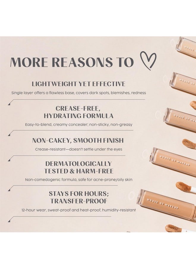 هاوس أوف ميك آب HOUSE OF MAKEUP Zoom In Concealer For Face Makeup | Full Coverage Concealer | Anti-Crease Pro Concealer Matte Stick For Dry Skin | Smoothing & Hydrating Liquid Concealer | 6 Ml | Lm01  - Image 3