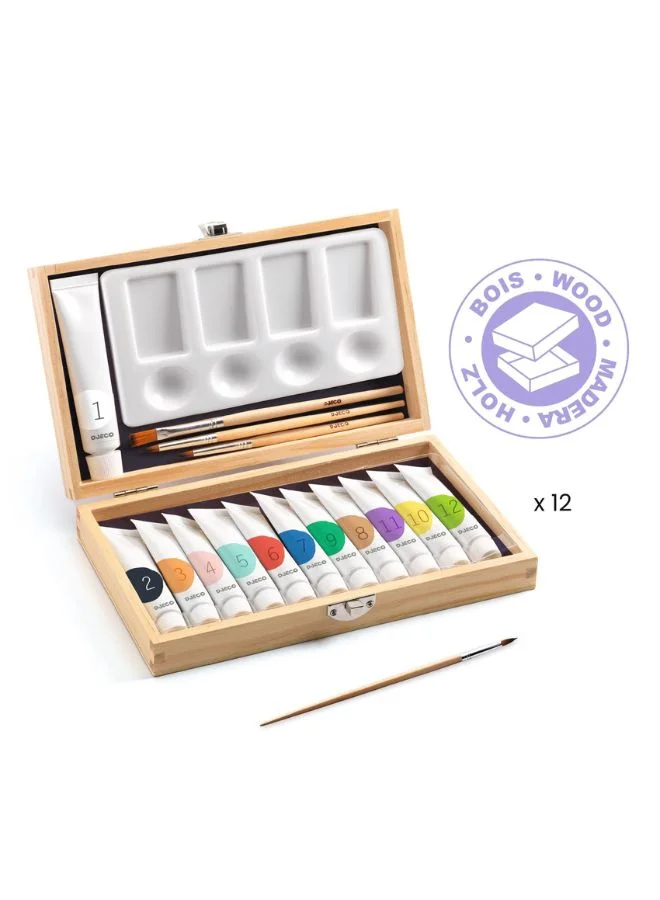 DJECO 12 Gouaches Artist'S Box