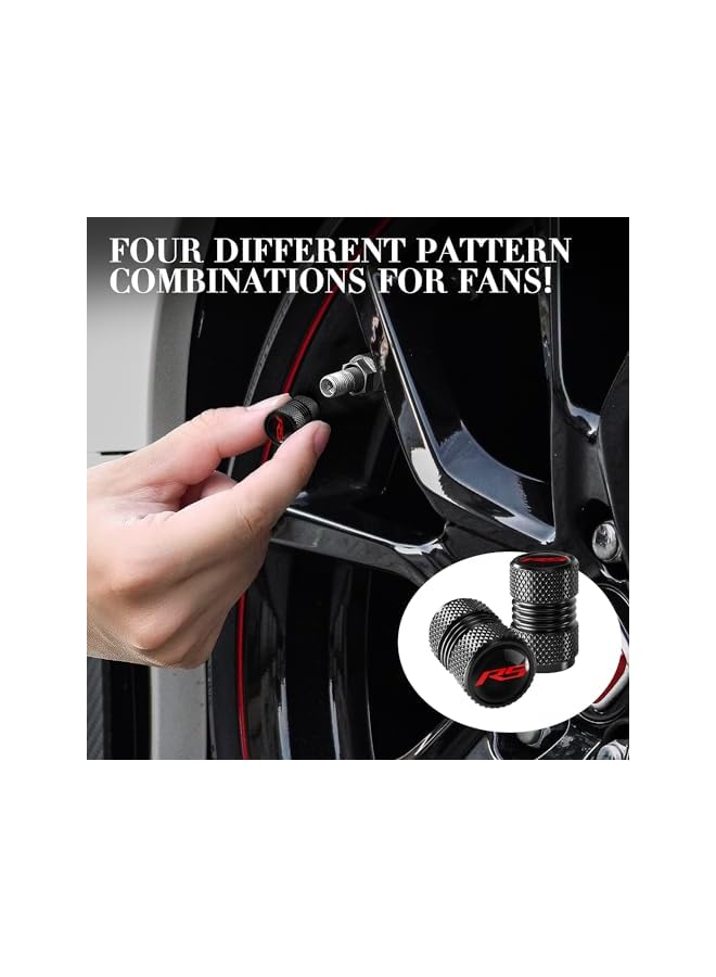 S-TOP 4PCS Tire Valve Stem Caps Compatible with Chevy Camaro RS Auto Accessories, Aluminum Tire Valve Cap Set, Corrosion Resistant, Universal Stem Covers for Cars Trucks Motorcycles SUVs Bikes - Image 1
