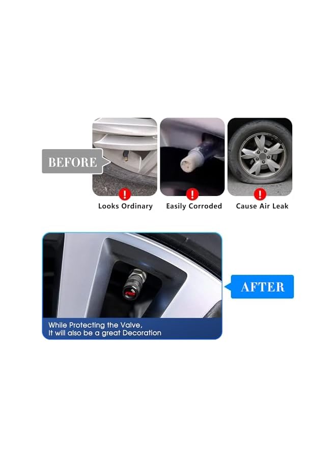 S-TOP 4PCS Tire Valve Stem Caps Compatible with Chevy Camaro RS Auto Accessories, Aluminum Tire Valve Cap Set, Corrosion Resistant, Universal Stem Covers for Cars Trucks Motorcycles SUVs Bikes - Image 2