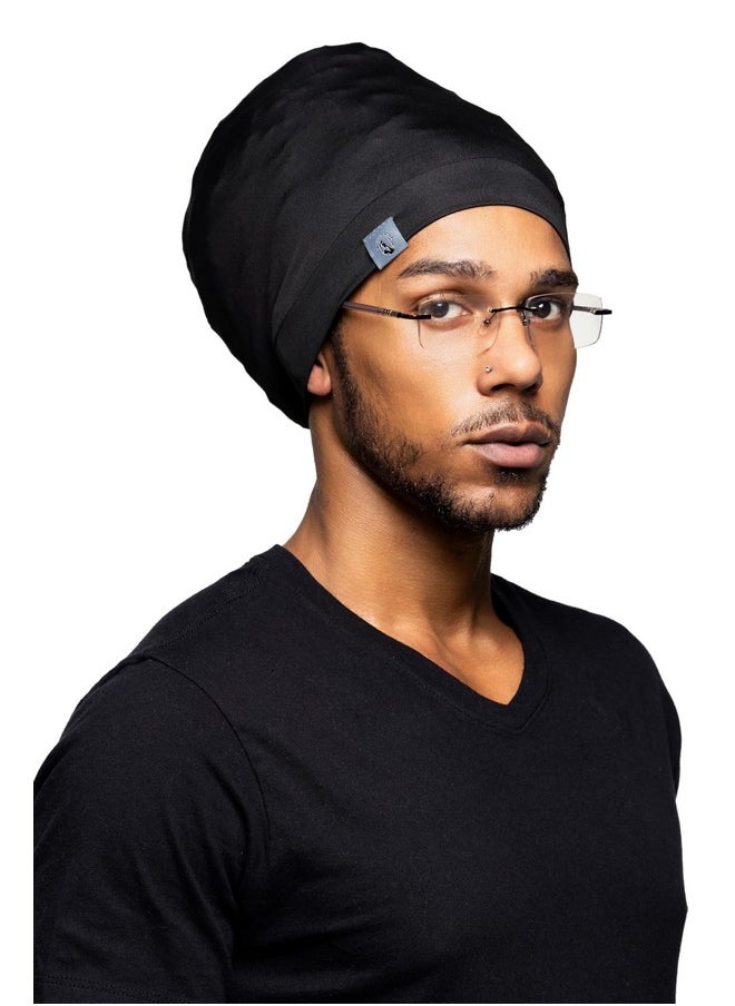 My Fairy Black Mother Fairy Black Mother Dreadlocks Loc Cap Adjustable Bonnet For Men & Women (Black,Medium)  - Image 2