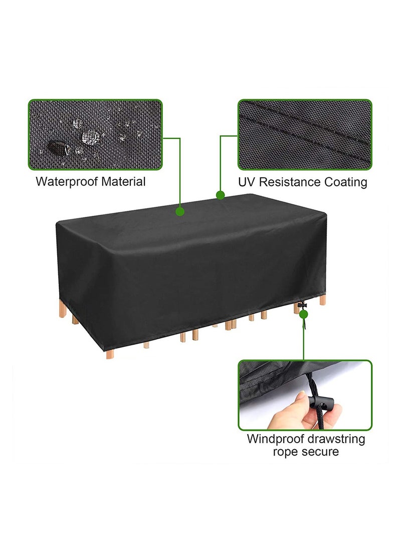 HomarKet Patio Furniture Covers, Outdoor Furniture Cover Waterproof, General Purpose, Outside Table and Chair Covers, Heavy Duty 210D (200x160x70cm)  - Image 4