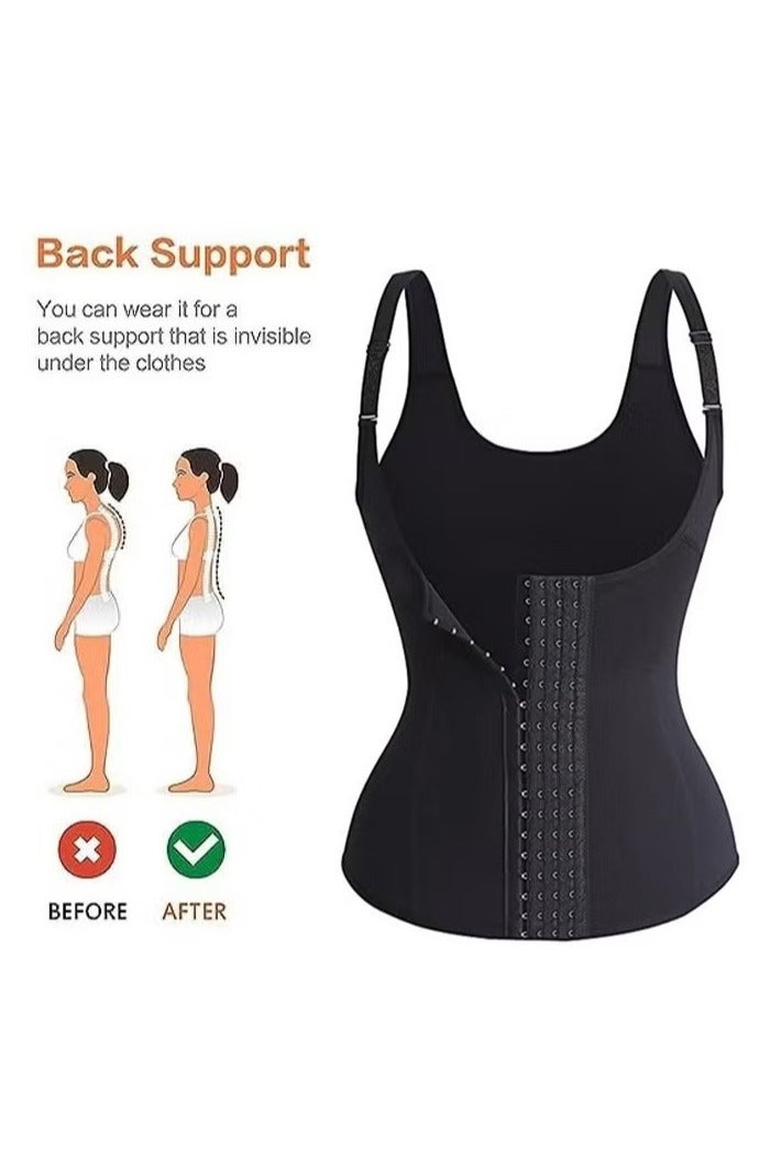 INSIJAM Women's Waist Trainer Vest - 4 Hook Corset Body Shaper for Workout - Slimming Girdle Cincher Trimmer - Tummy Control and Posture Support - Image 5