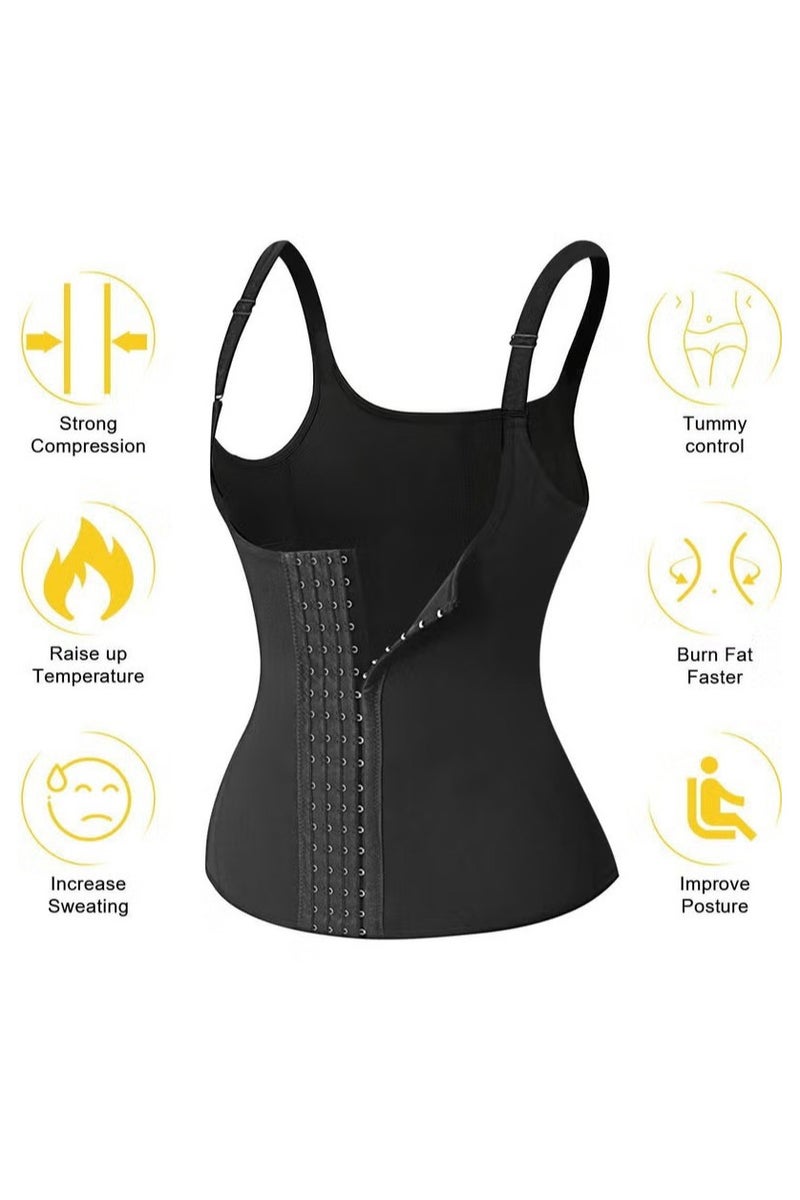 INSIJAM Women's Waist Trainer Vest - 4 Hook Corset Body Shaper for Workout - Slimming Girdle Cincher Trimmer - Tummy Control and Posture Support - Image 3