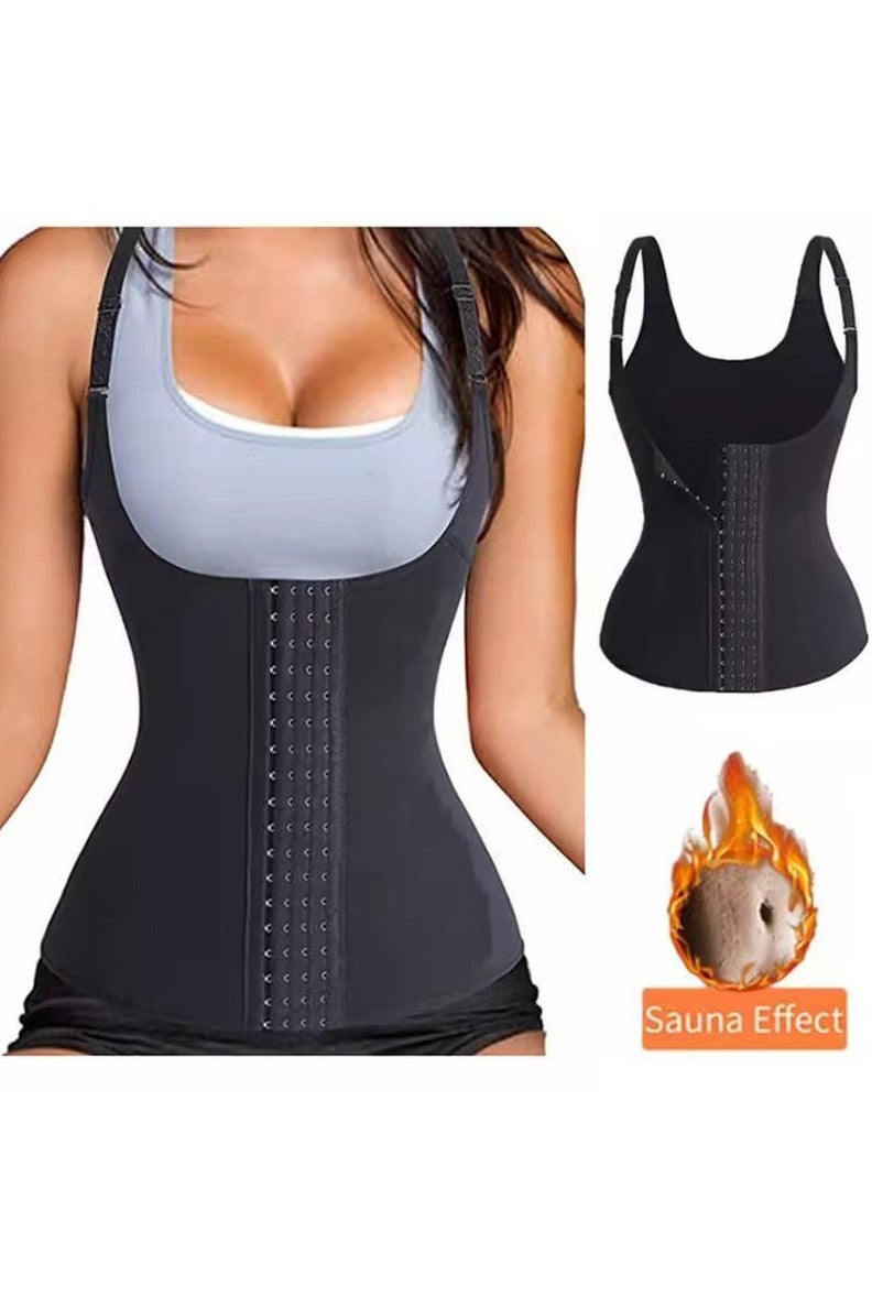INSIJAM Women's Waist Trainer Vest - 4 Hook Corset Body Shaper for Workout - Slimming Girdle Cincher Trimmer - Tummy Control and Posture Support - Image 1