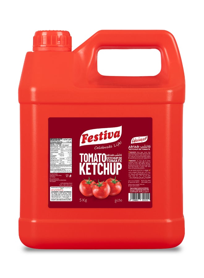 Festiva Premium Tomato Ketchup 5kg - Rich Tomato Sauce for Burgers, Sandwiches, Fries and Snacks - Cooking and Dipping Sauce - Image 1