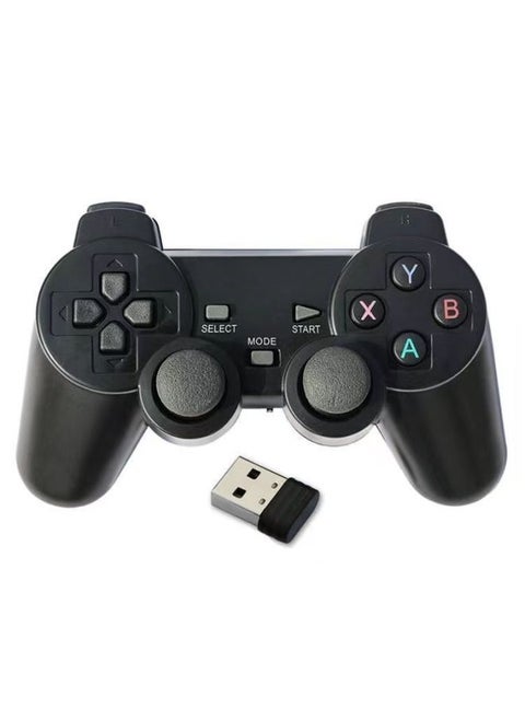 USB Wireless Gamepad PC Host Bluetooth Vibration Controller الهاتف المحمول الكمبيوتر التلفزيون Universal Gamepad- لون المنتج: أسود وحدة تحكم الألعاب (زوج واحد من اثنين)