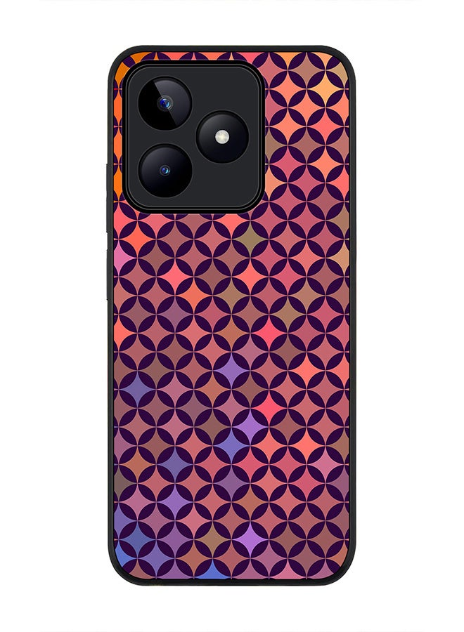 Stylizedd Rugged Black edge case for Realme C51 / Realme Note 50 4G, Slim fit Case Flexible Anti Drop TPU Gel Thin Cover - Wall Of Diamonds - Image 1